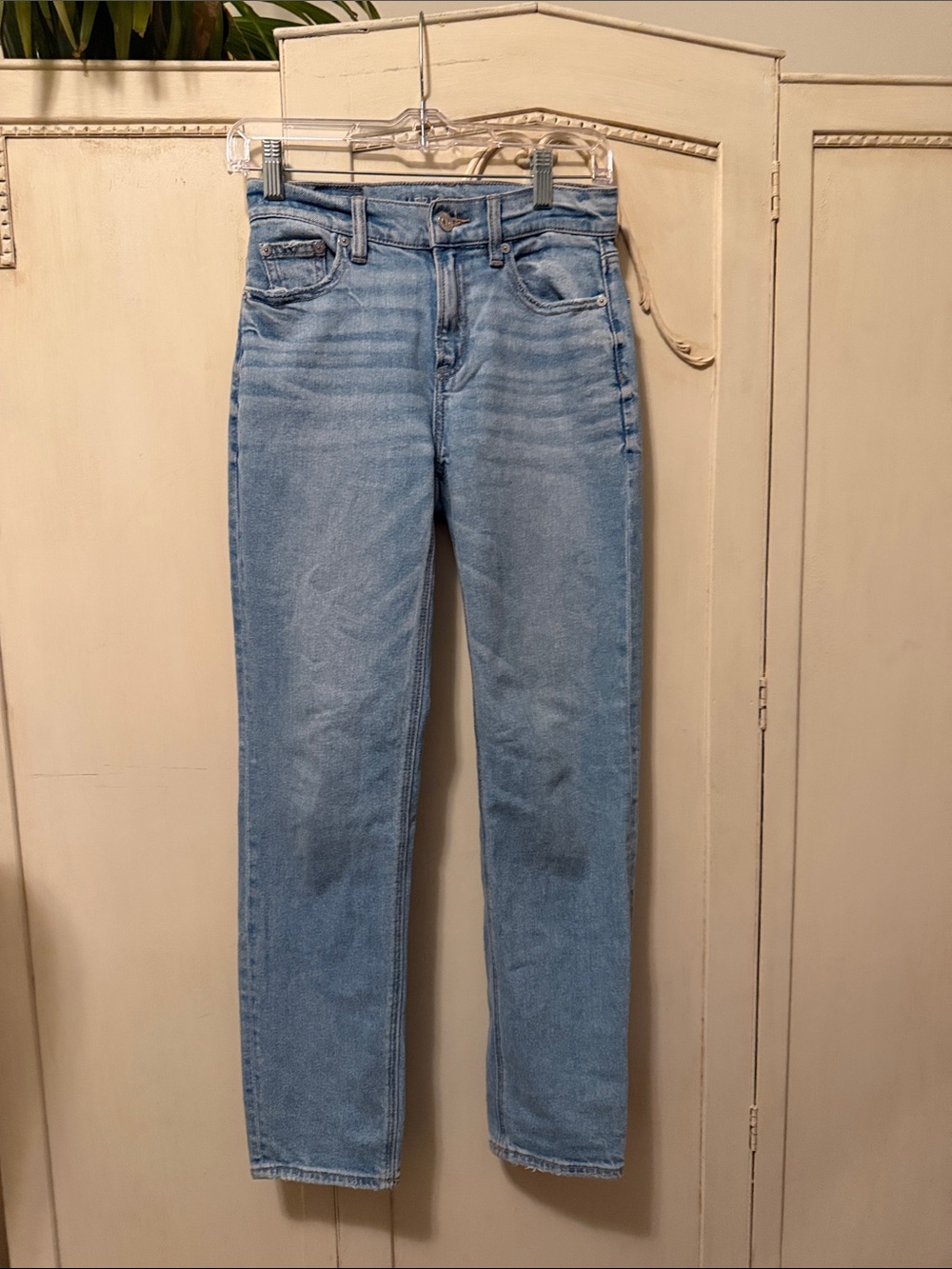 American Eagle Outfitters Light Blue Straight-Leg Jeans